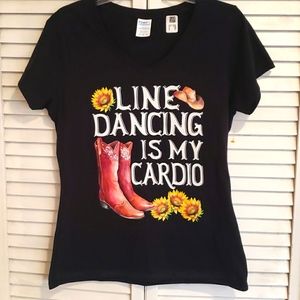 NEW 'LINE DANCING IS MY CARDIO' Tee Shirt, Medium
